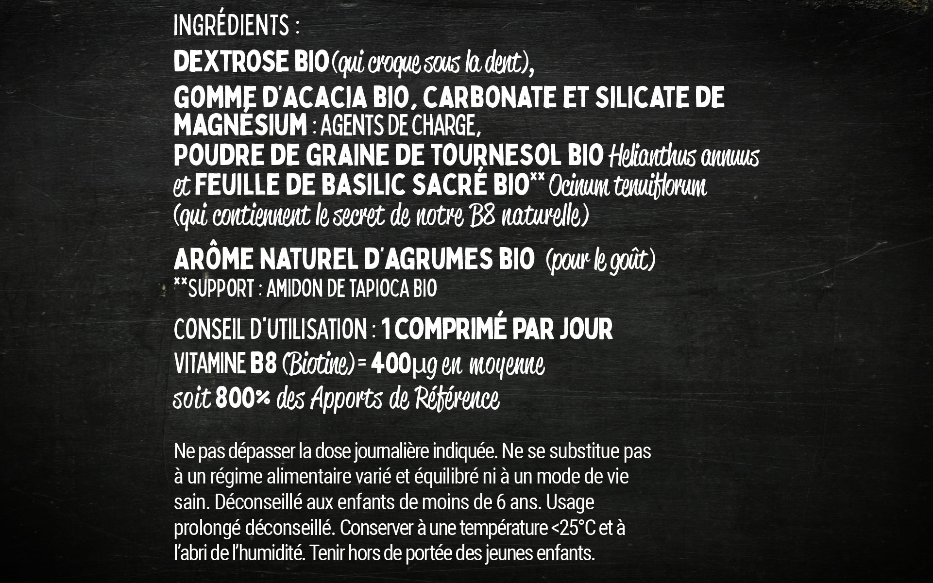 Béhuit Agrumes – Comprimés à croquer – Vitamine B8