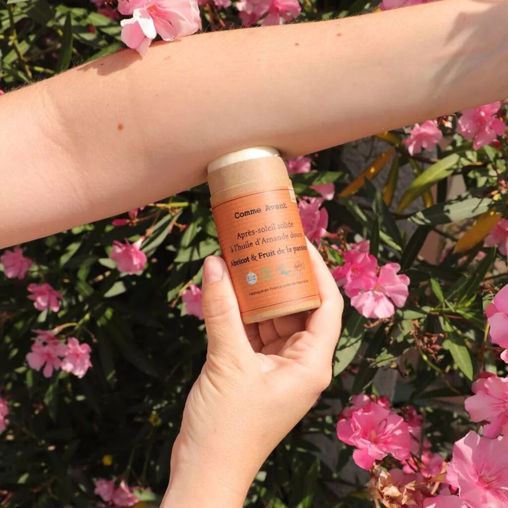 Après-soleil solide à l’huile d’Amande douce – Abricot & Fruit de la passion