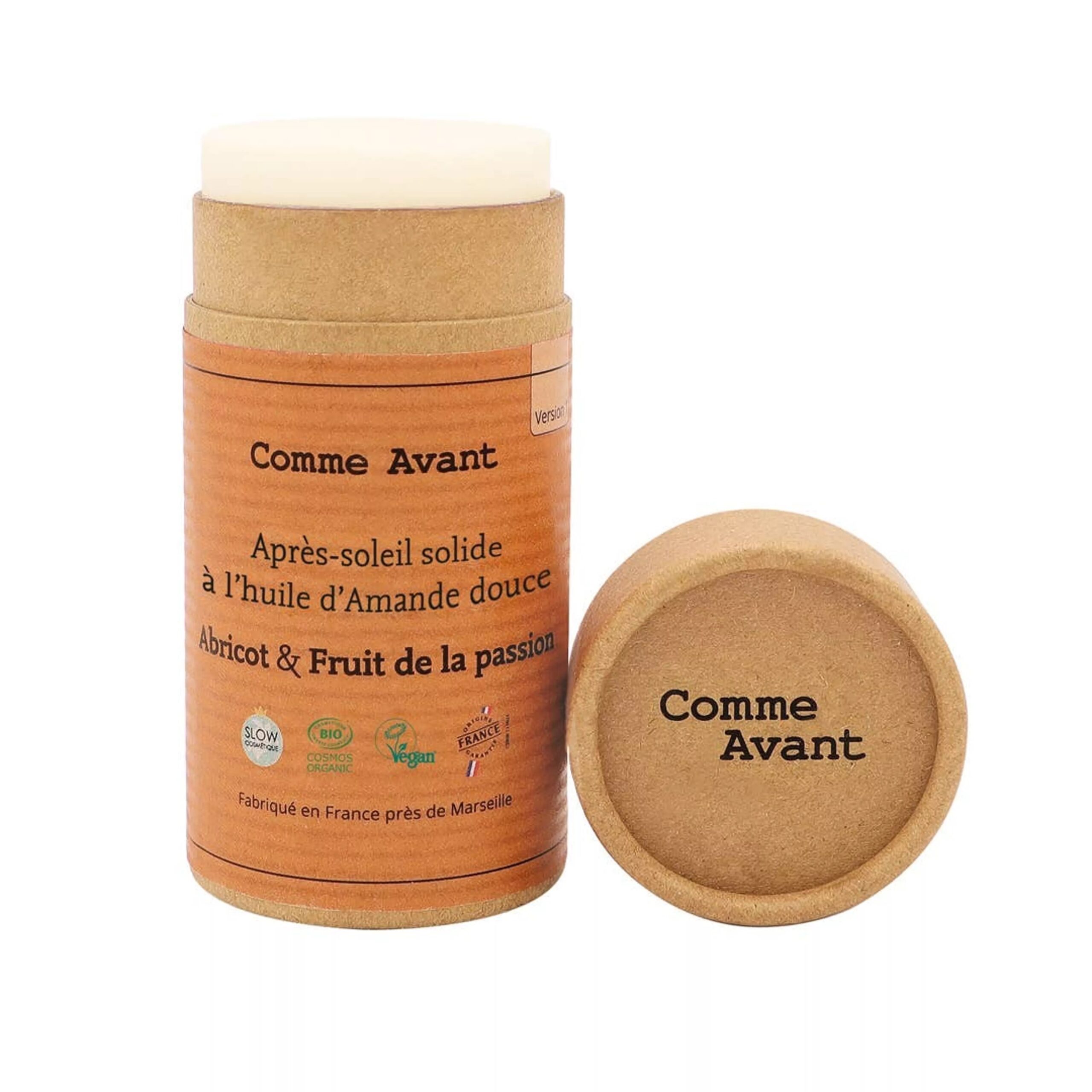 Après-soleil solide à l’huile d’Amande douce – Abricot & Fruit de la passion