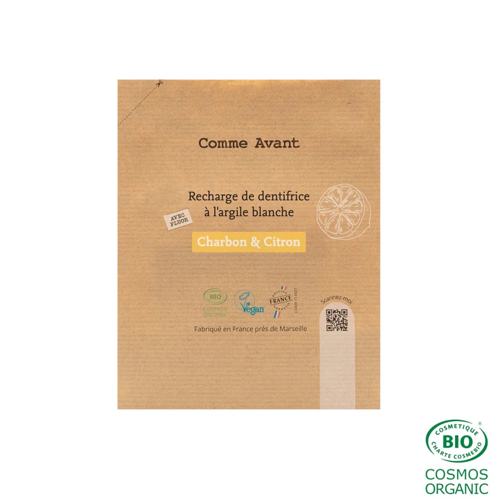 Dentifrice en pâte au charbon végétal et citron