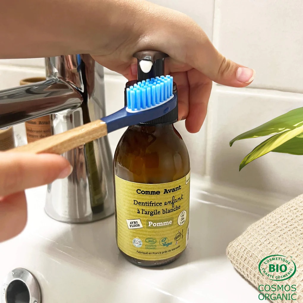 Dentifrice enfant en pâte à la pomme – recharge de dentifrice