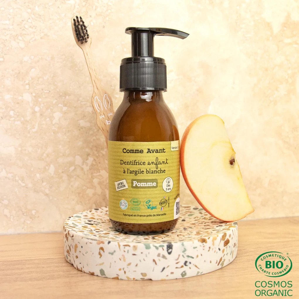 Dentifrice enfant en pâte à la pomme – recharge de dentifrice