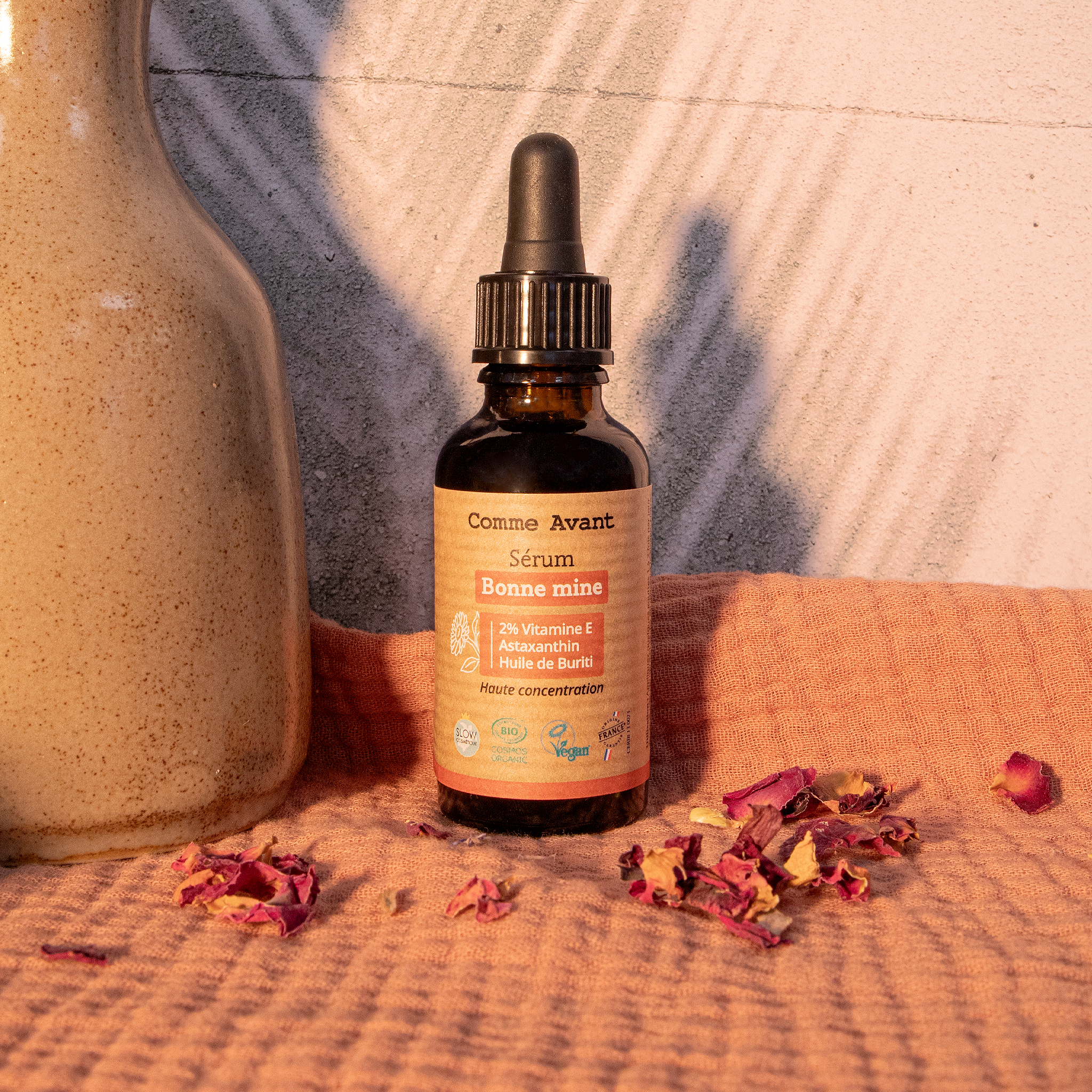 High concentration serum with immediate healthy glow effect