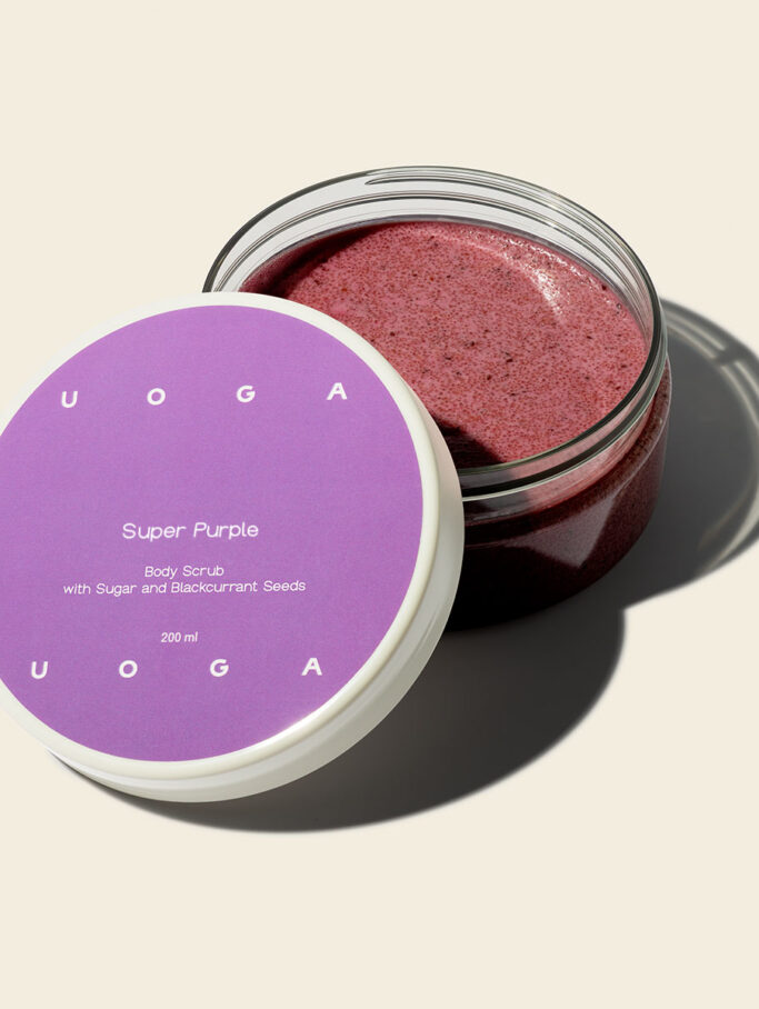 Body scrub with sugar and blackcurrant seeds Super Purple