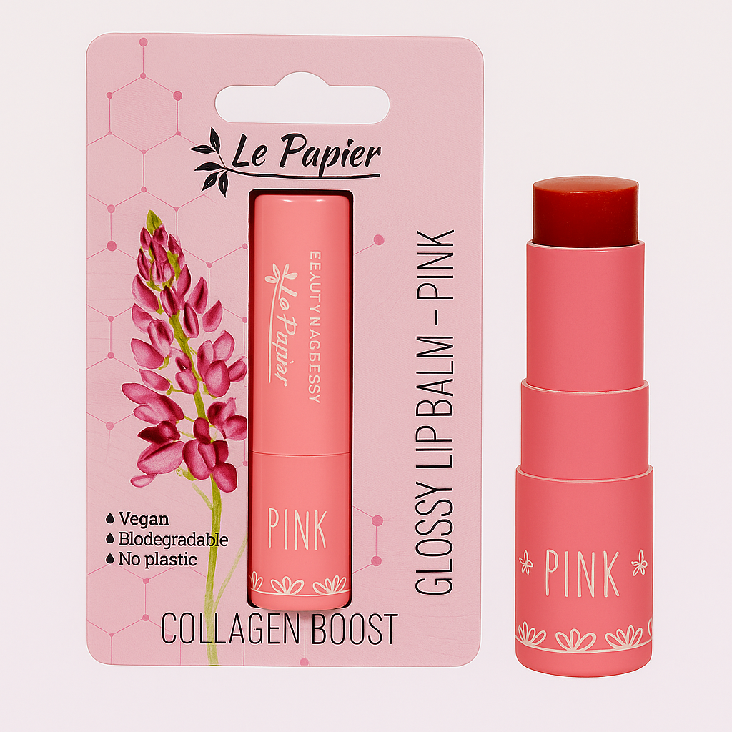 Glossy Lip balm with Collagen - Pink
